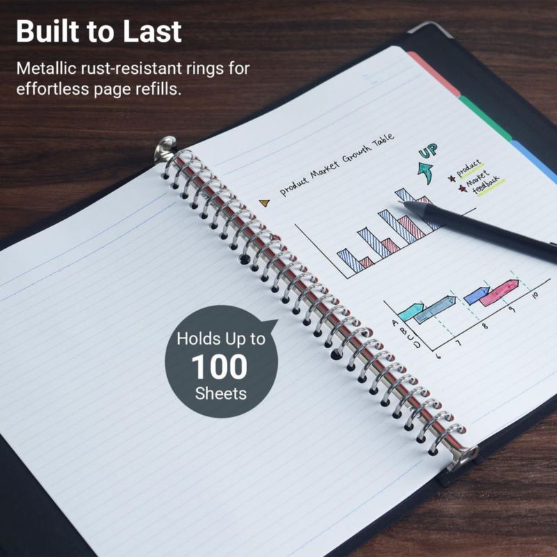 Cuaderno KOKUYO B5 Recargable de 5 Secciones Negro