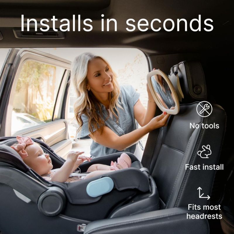Espejo de coche Renzo para bebé mirando hacia atrás 360° ajustable negro