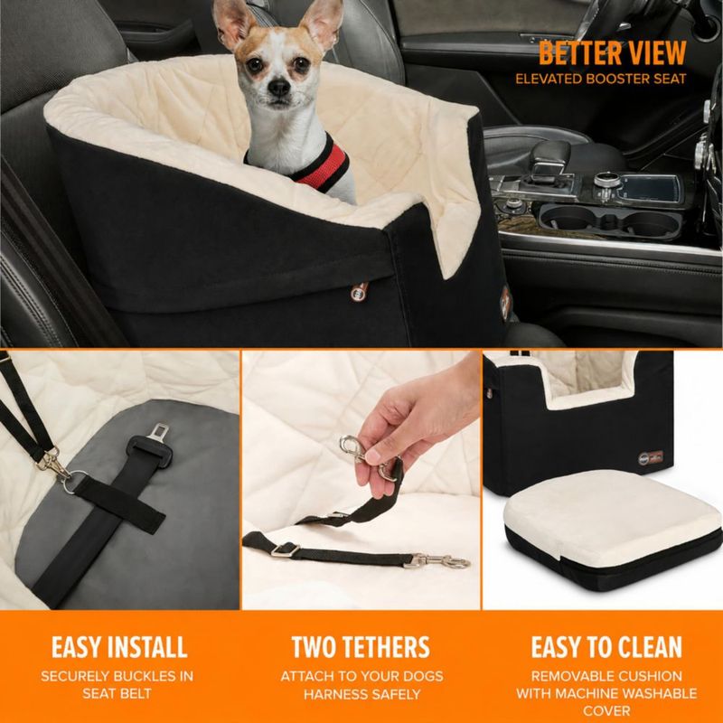Asiento para coche para perros K&H Pet Products pequeño negro/crema