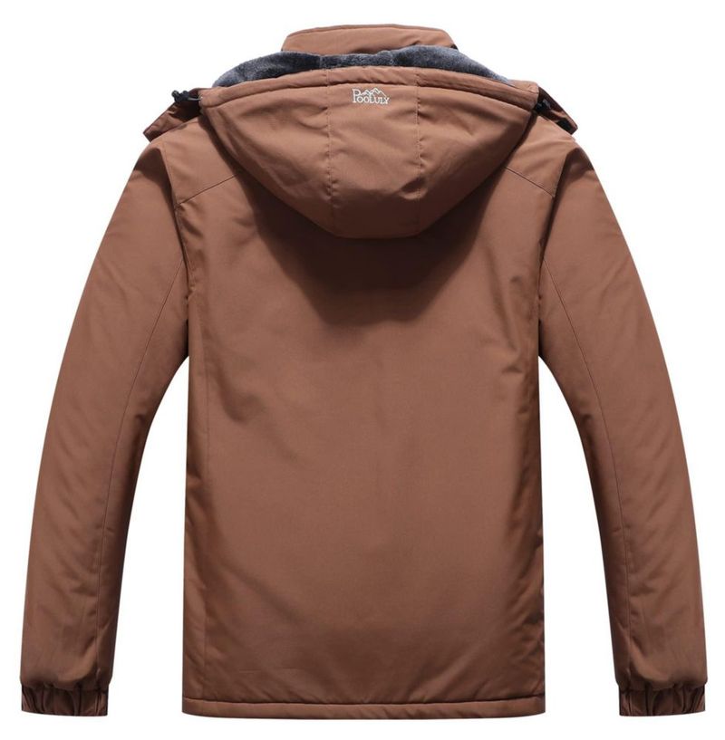 Chaqueta de esquí Pooluly impermeable y cortaviento marrón - M