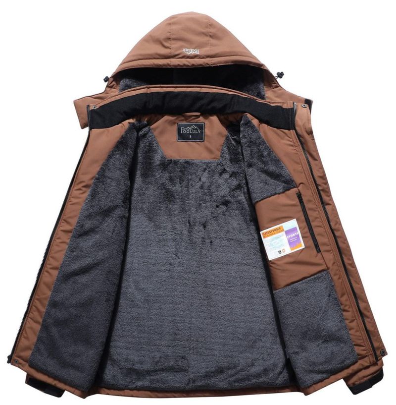 Chaqueta de esquí Pooluly impermeable y cortaviento marrón - M