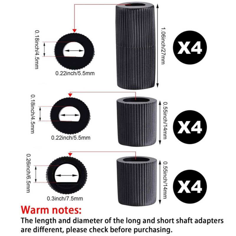Perillas para estufa Jetec Pack de 4 + 12 adaptadores negro