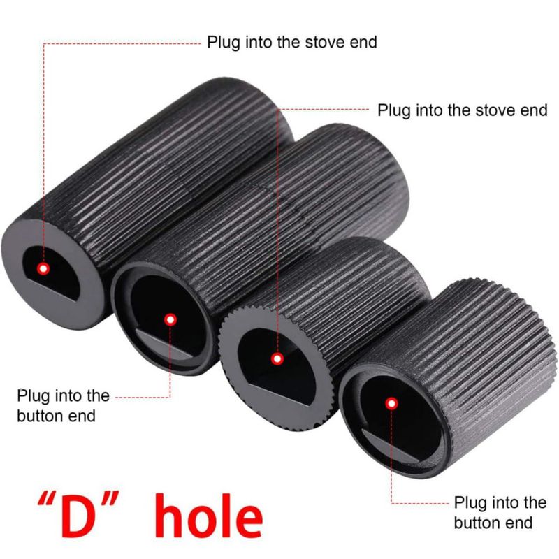 Perillas para estufa Jetec Pack de 4 + 12 adaptadores negro