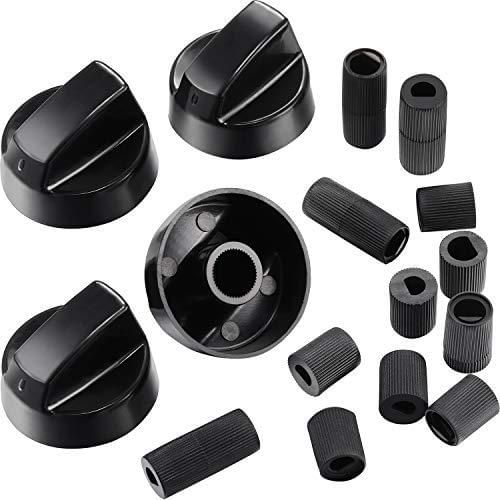 Perillas para estufa Jetec Pack de 4 + 12 adaptadores negro