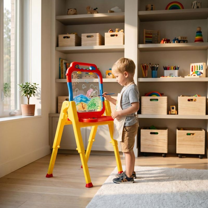 Caballete de Arte Crayola Transparente para Interior y Exterior Fácil de Limpiar