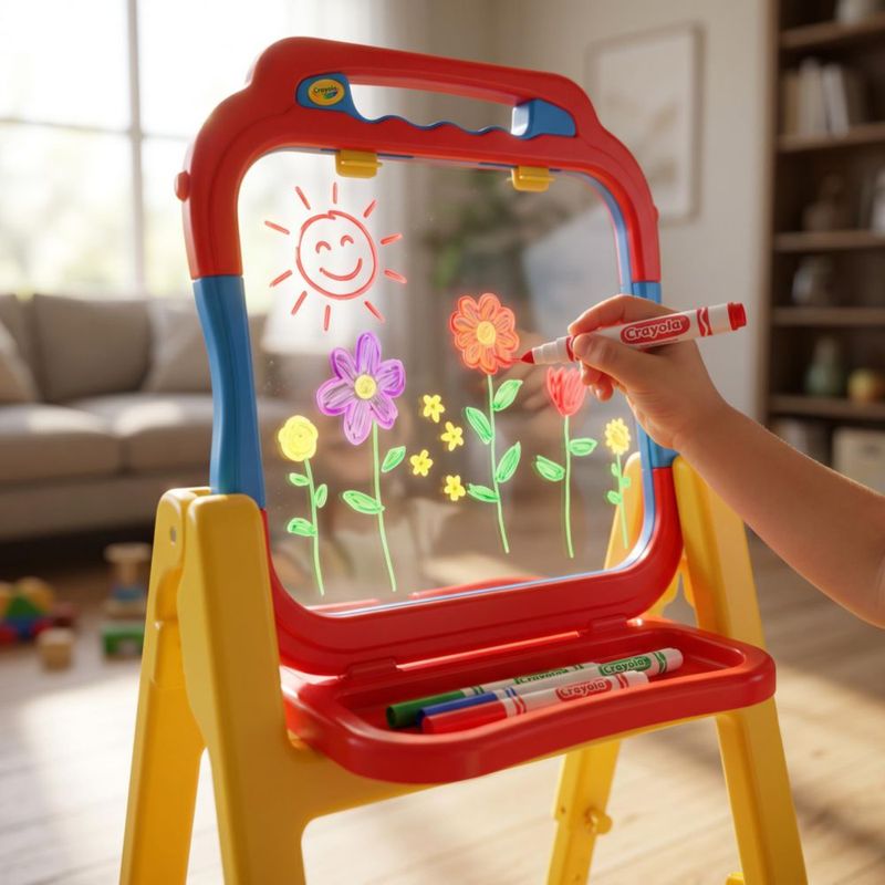 Caballete de Arte Crayola Transparente para Interior y Exterior Fácil de Limpiar