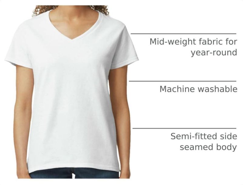 Camiseta de Mujer Gildan Cuello en V Pack de 2 Blanca Talla S