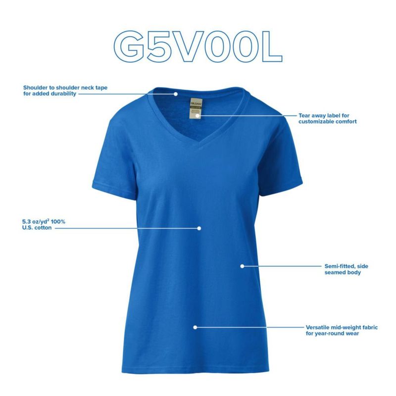 Camiseta de Mujer Gildan Cuello en V Pack de 2 Blanca Talla S