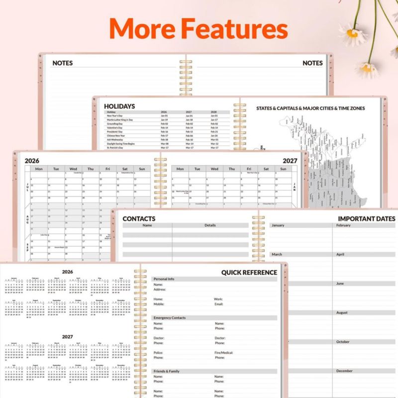 Agenda SUNEE 216 cm x 279 cm 2026‑2027 Espiral