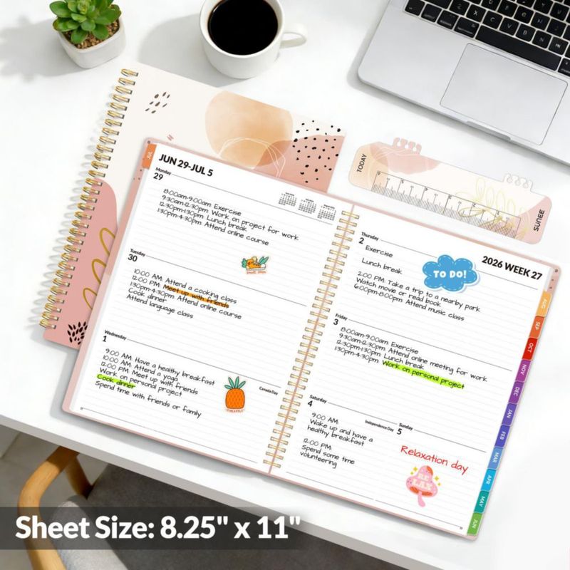 Agenda SUNEE 216 cm x 279 cm 2026‑2027 Espiral