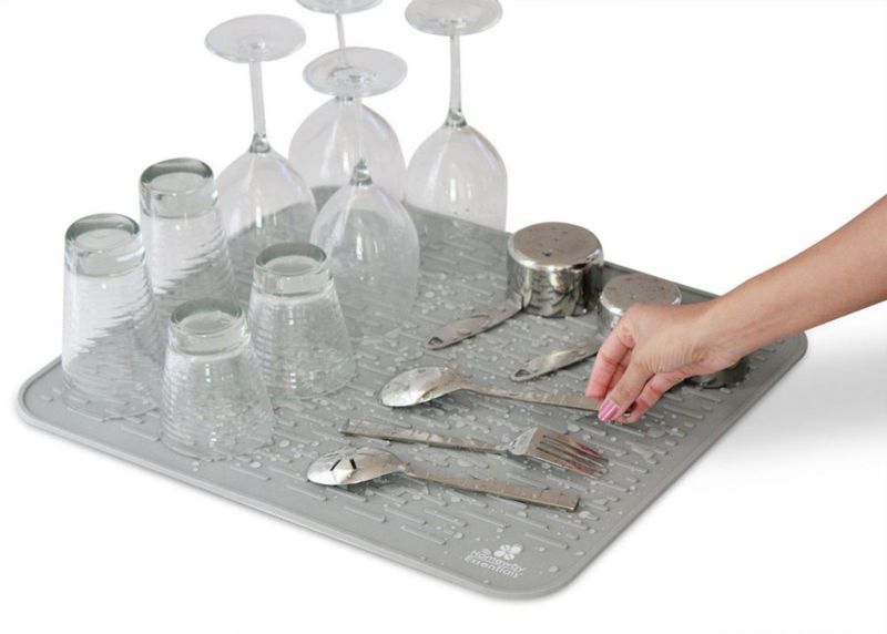 Tapete para secar platos Homeway Essentials 53x46 cm gris XL