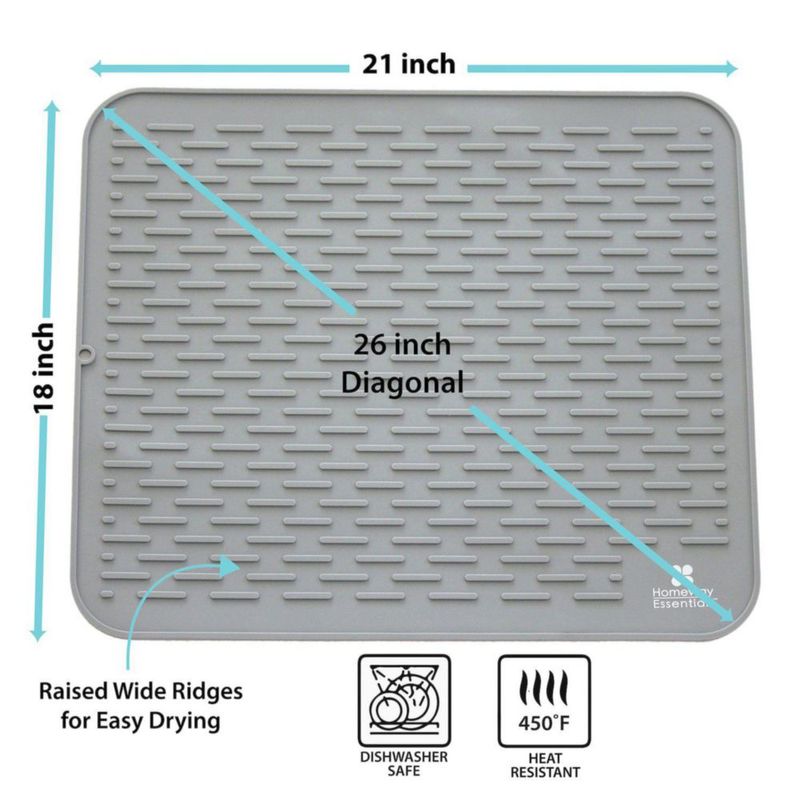Tapete para secar platos Homeway Essentials 53x46 cm gris XL