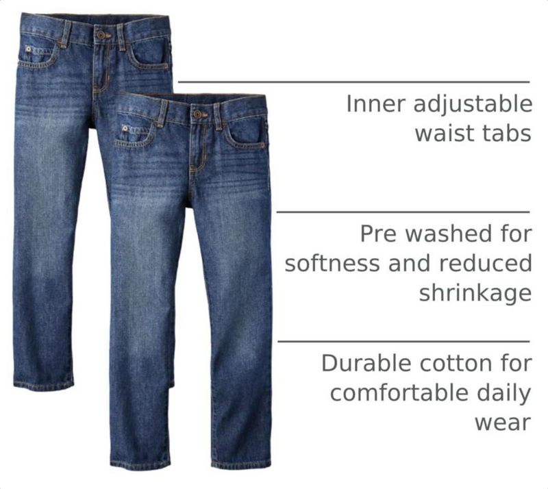 PANTALONES The Children's Place Vaqueros de Pierna Recta 6 – Pack de 2