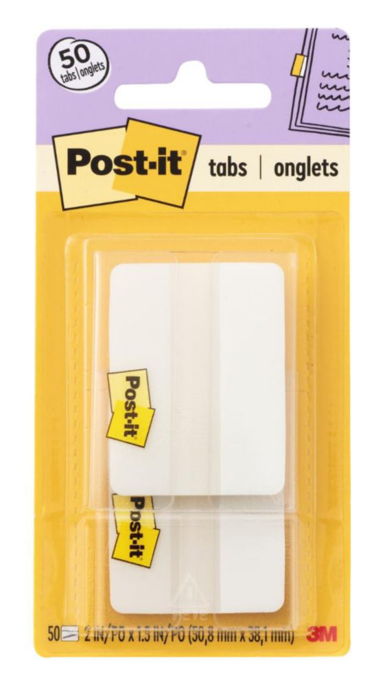 Post-it Pestañas Adhesivas 5 cm x 38 cm Blanco 50 unidades