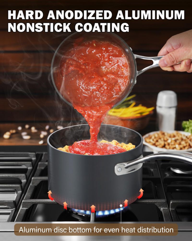 Cacerola Cooks Standard de 3 L antiadherente con tapa de vidrio