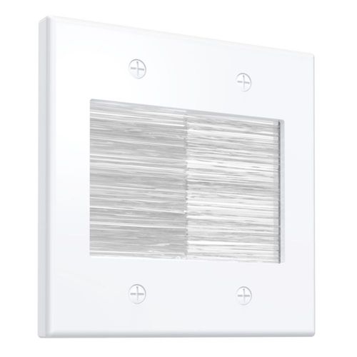 Placa de pared de cepillo Fosmon de 2 módulos blanco 83 × 56 mm