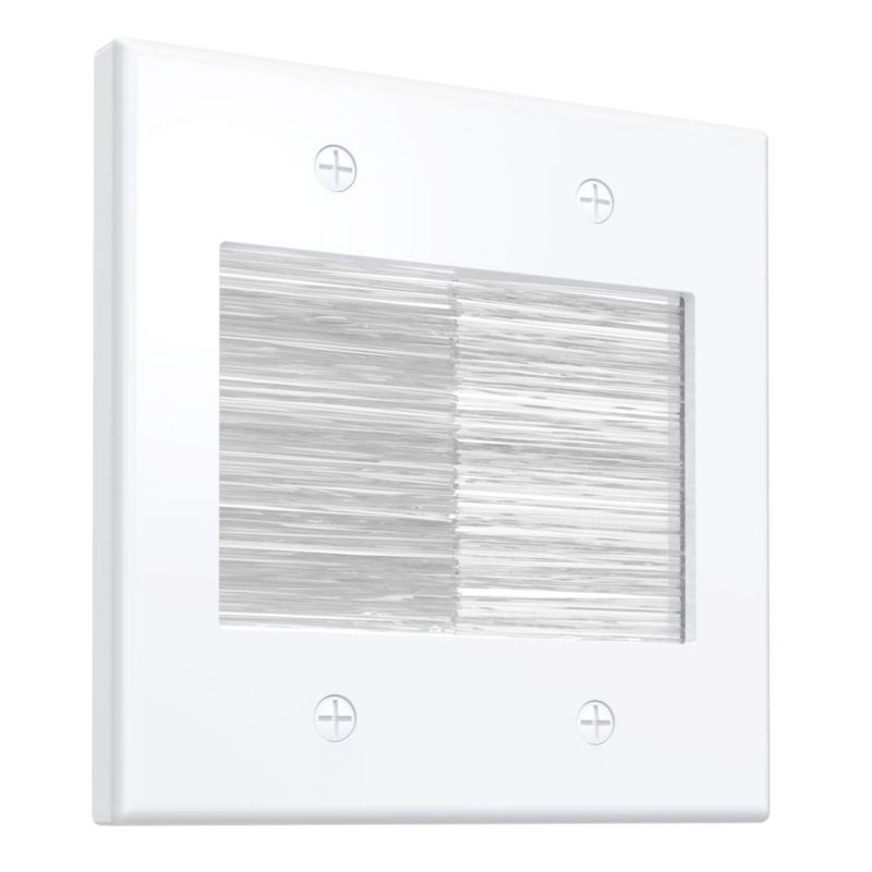 Placa de pared de cepillo Fosmon de 2 módulos blanco 83 × 56 mm