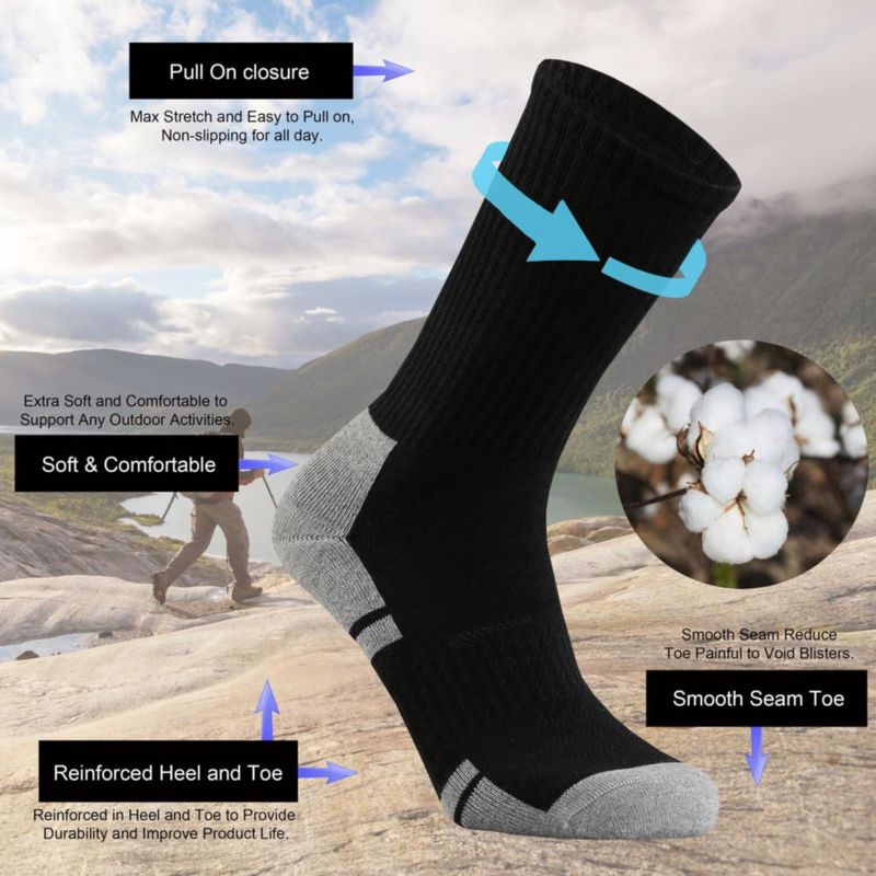 Calcetines Ortis Crew Negro Talla L (3 pares) Deportivos con Amortiguación