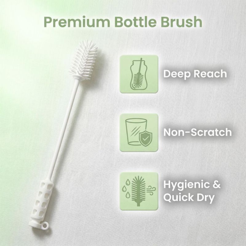 Cepillo para Botellas Purifyou 41 cm Set de Silicona con Cepillo Detallado