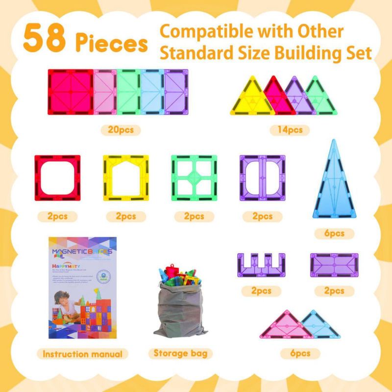 Bloques de Construcción HAPPYMATY 58 piezas – Set 3D STEM