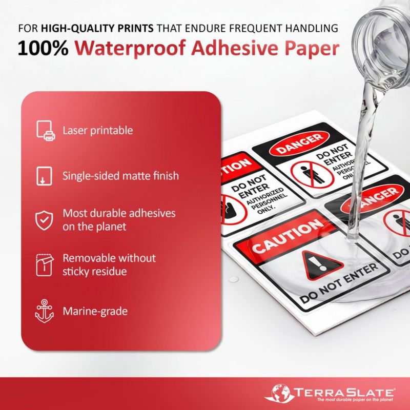 Papel adhesivo impermeable TerraSlate 21 × 297 cm 500 hojas