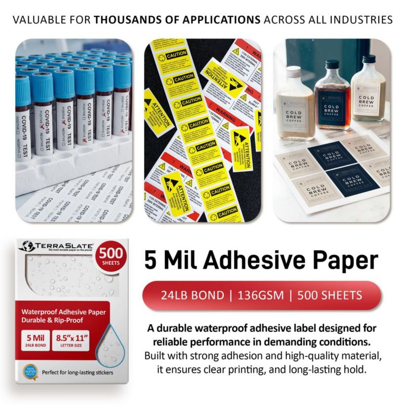 Papel adhesivo impermeable TerraSlate 21 × 297 cm 500 hojas