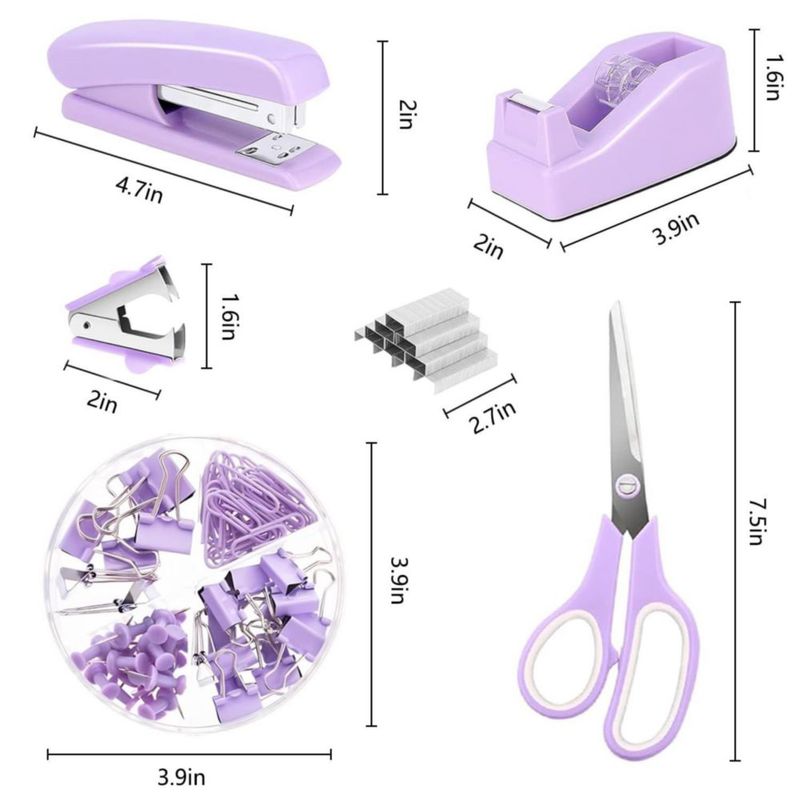Organizador de escritorio suniya 16 piezas – Set de suministros de oficina morado