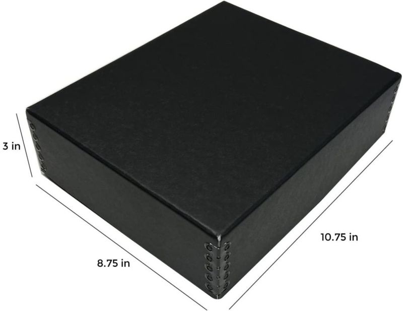 Caja de archivo Lineco 22x27x8 cm negra - juego de 2