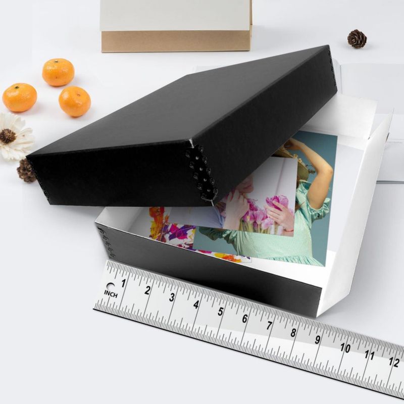 Caja de archivo Lineco 22x27x8 cm negra - juego de 2