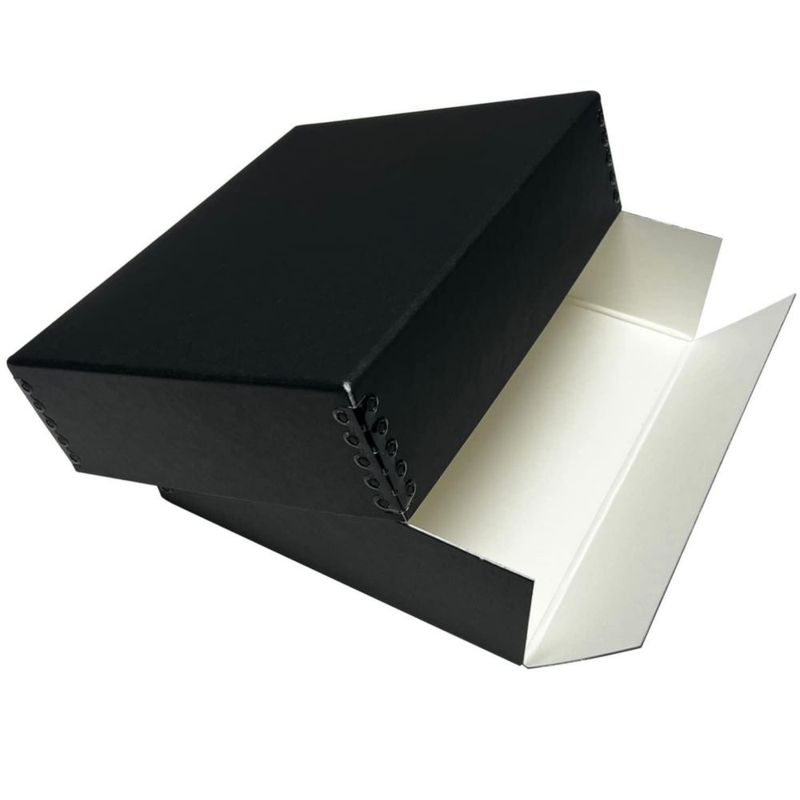 Caja de archivo Lineco 22x27x8 cm negra - juego de 2
