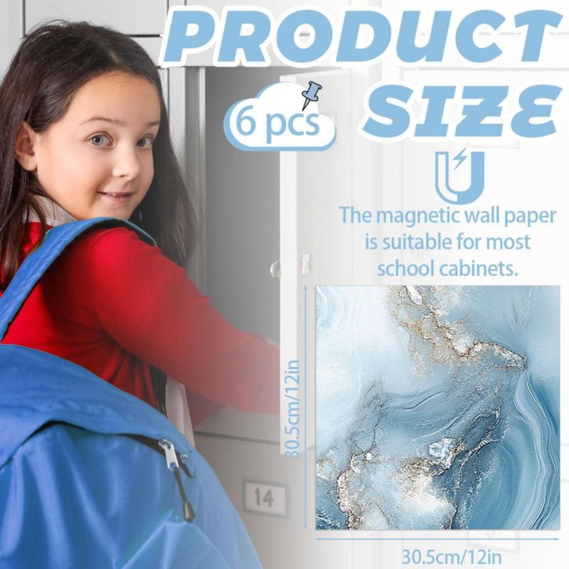 Papel tapiz magnético Gosodeny 30 cm Mármol – Pack de 6