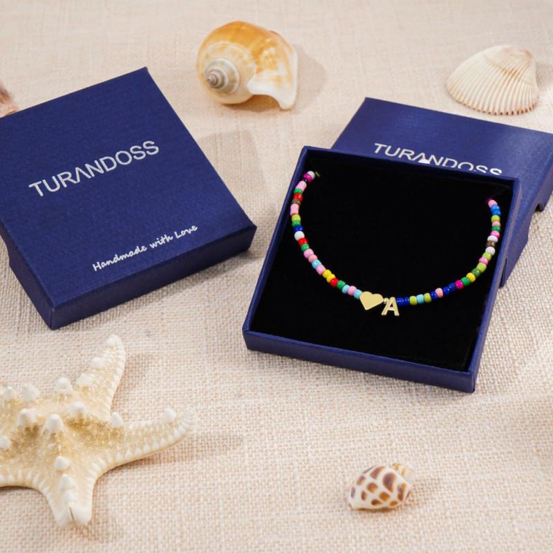 Collar Turandoss 41 cm + 6 cm con inicial en forma de corazón chapado en oro