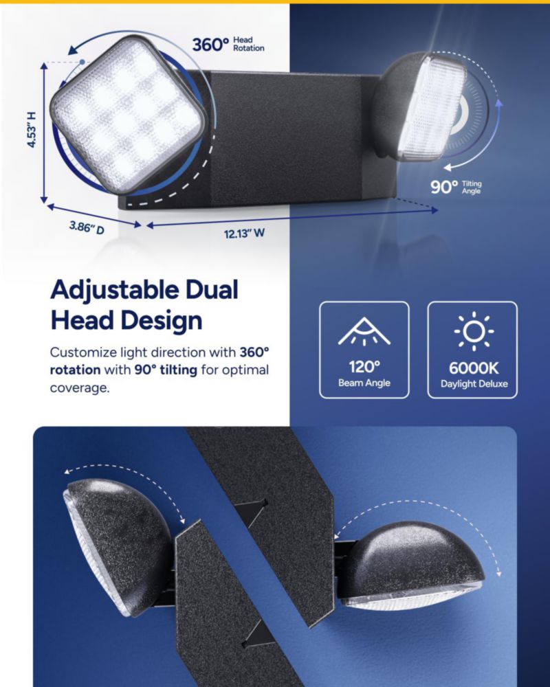 Luz de Emergencia Sunco Lighting - Pack de 6 unidades con respaldo de 90 min