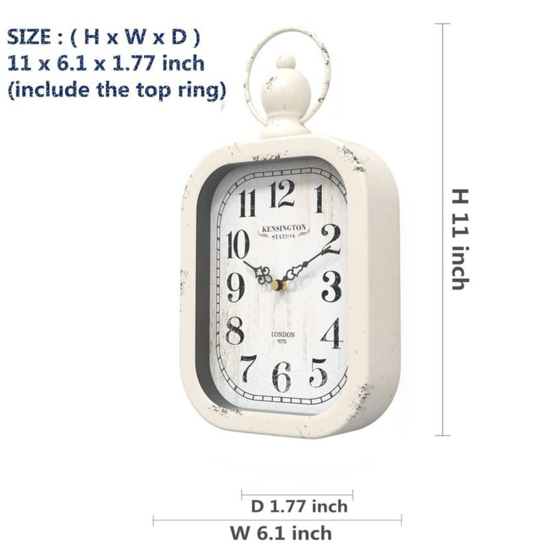 Reloj de pared Menterry 28x15 cm blanco retro vintage