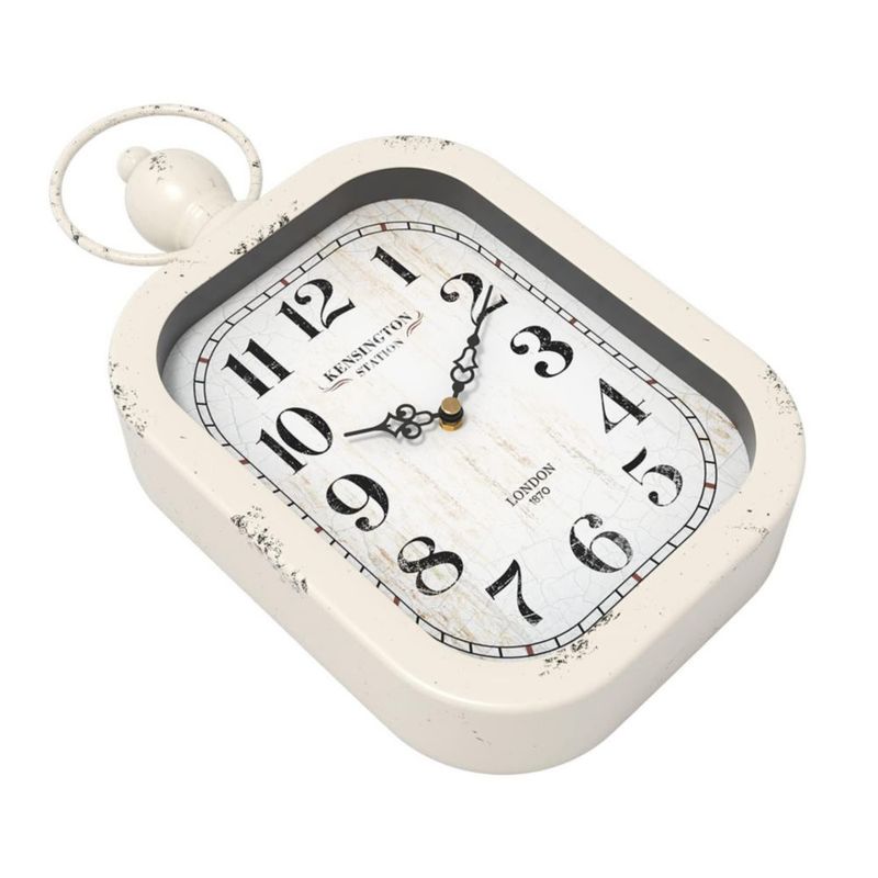 Reloj de pared Menterry 28x15 cm blanco retro vintage