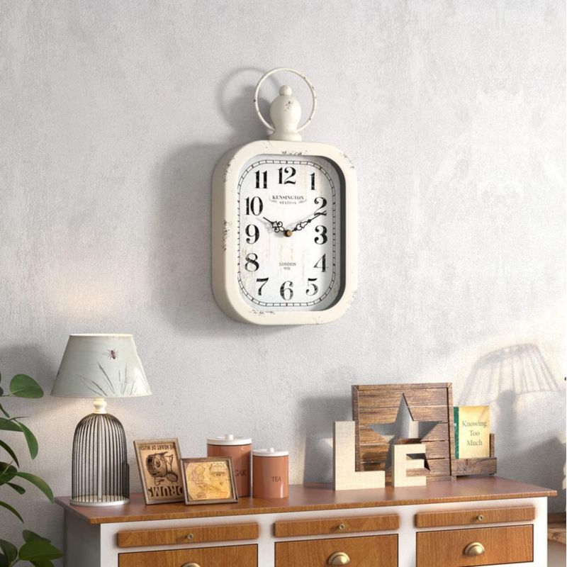 Reloj de pared Menterry 28x15 cm blanco retro vintage