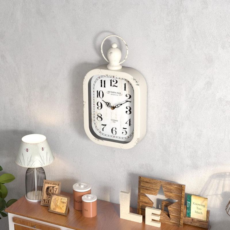Reloj de pared Menterry 28x15 cm blanco retro vintage