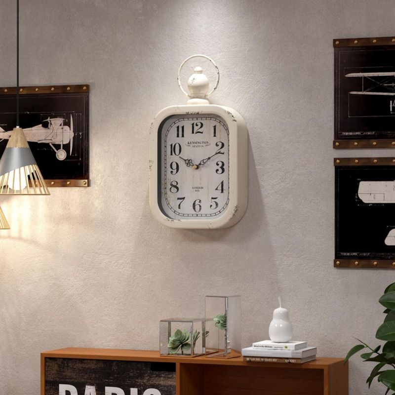 Reloj de pared Menterry 28x15 cm blanco retro vintage