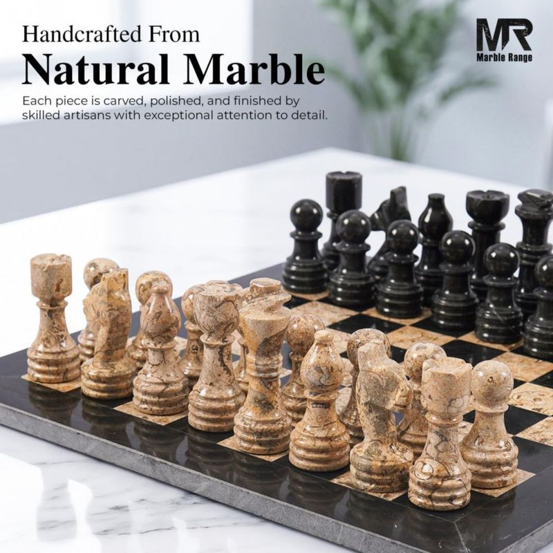 Set de ajedrez MARBLE RANGE de mármol 30 cm 32 piezas