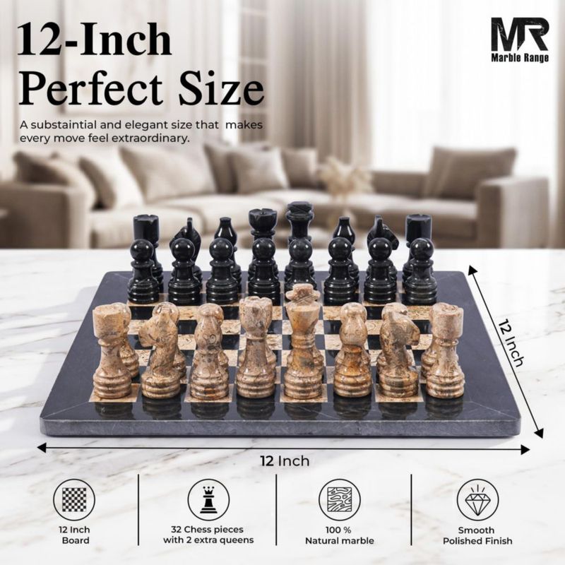 Set de ajedrez MARBLE RANGE de mármol 30 cm 32 piezas