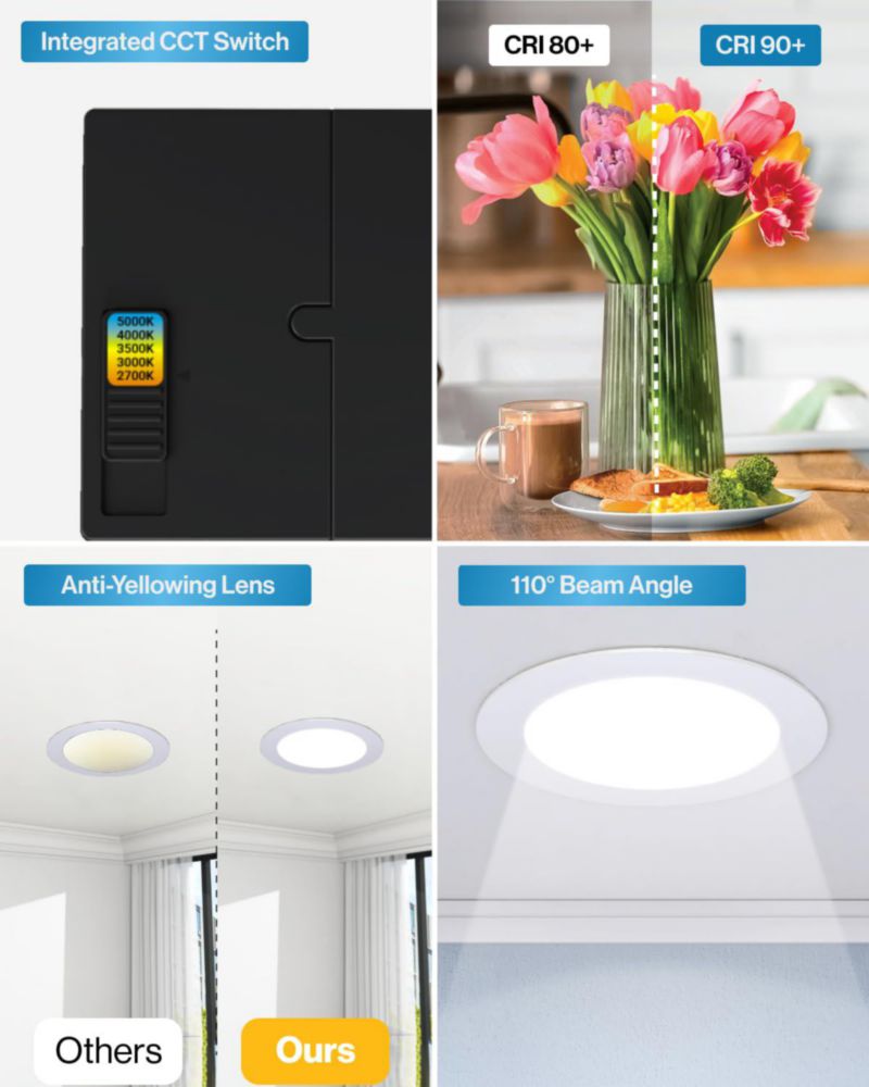 Luces empotradas LED Sunco Lighting de 10 cm regulables – Pack de 2
