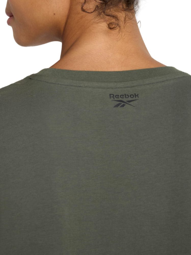 Camiseta Reebok para mujer talla grande verde Grit algodón elástico