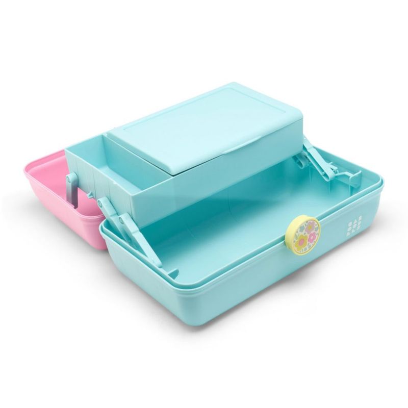 Caja de Maquillaje Caboodles 23x34x17 cm Rosa/Azul Claro con Espejo