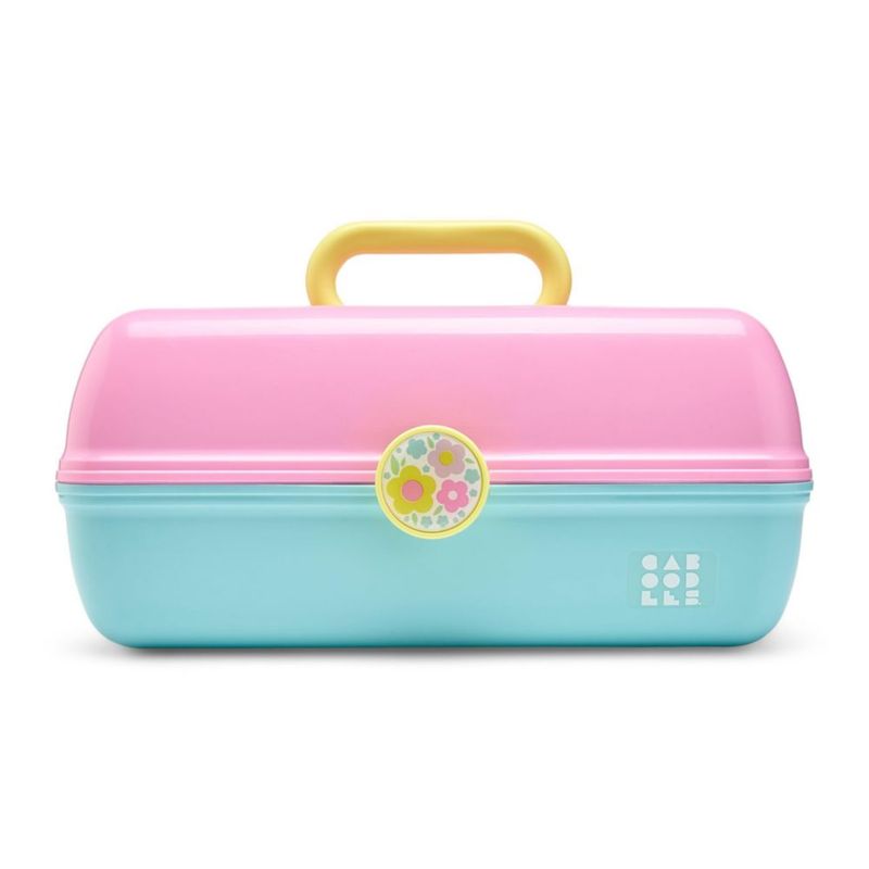 Caja de Maquillaje Caboodles 23x34x17 cm Rosa/Azul Claro con Espejo