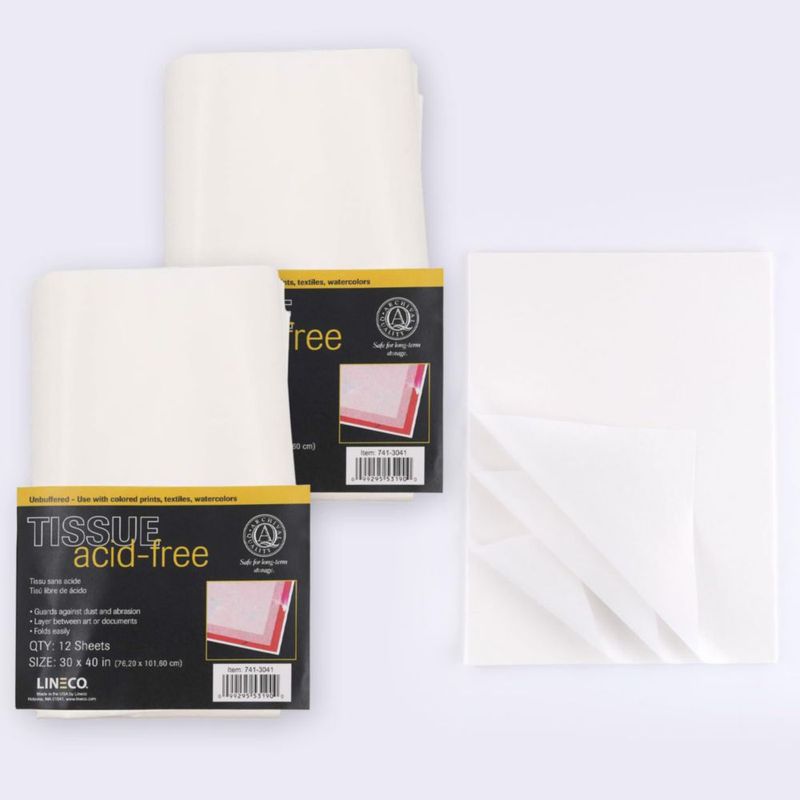 Papel de seda Lineco 76x102 cm paquete de 12 hojas sin tamponar