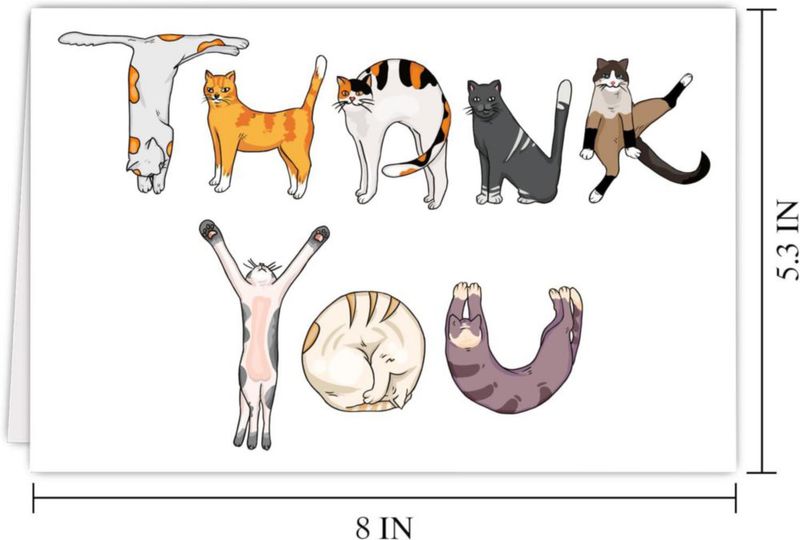 Tarjeta de Agradecimiento Bhiosng 205 x 135 cm Diseño de Gato