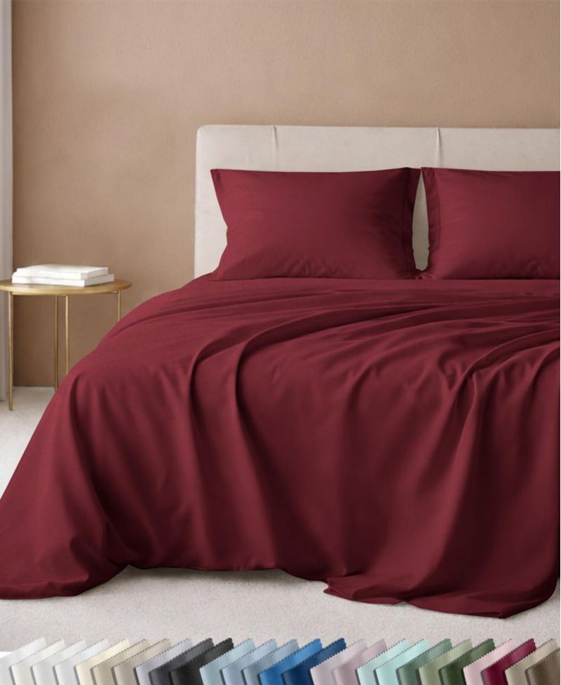 Juego de sábanas California Design Den Queen 600 hilos Rojo ladrillo