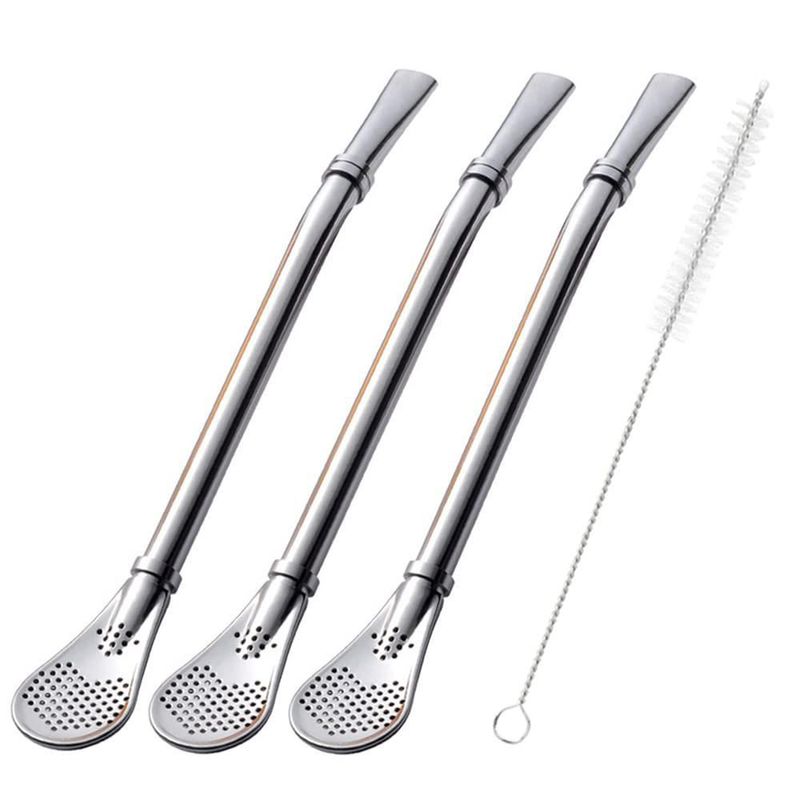 Juego de 3 pajillas de 16 cm de acero inoxidable Beruth