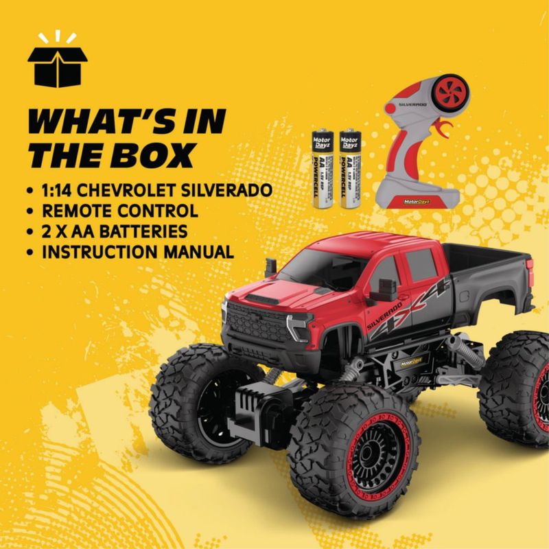Camión RC Motor Dayz 1:14 Silverado 2.4GHz Rojo