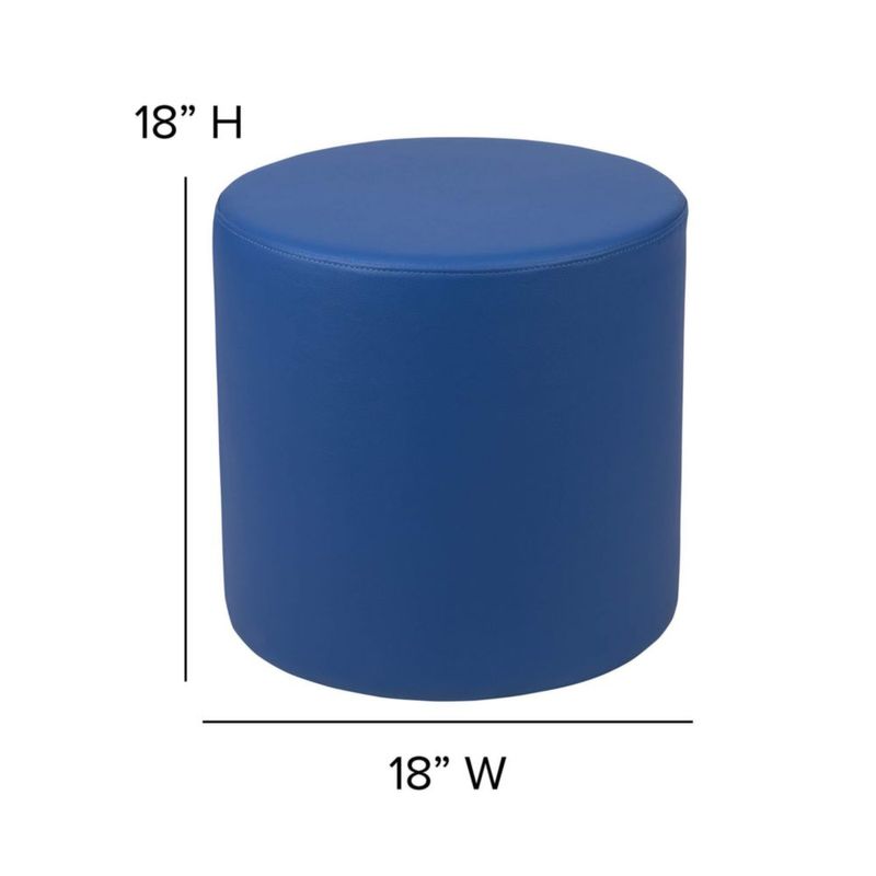 Puf circular azul flexible de 46 cm EMMA + OLIVER